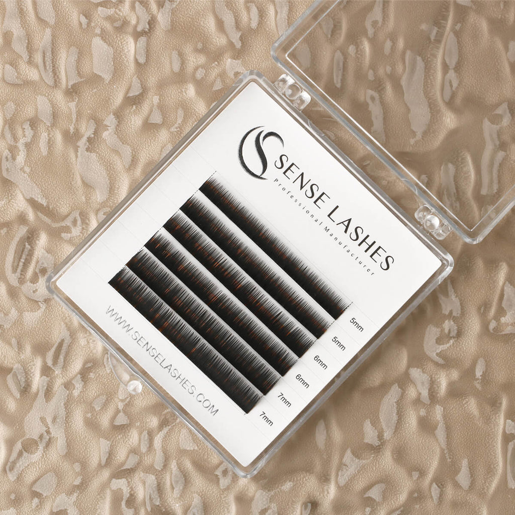 SenseLashes Brown Eyelash Extensions, Various Lengths and Styles