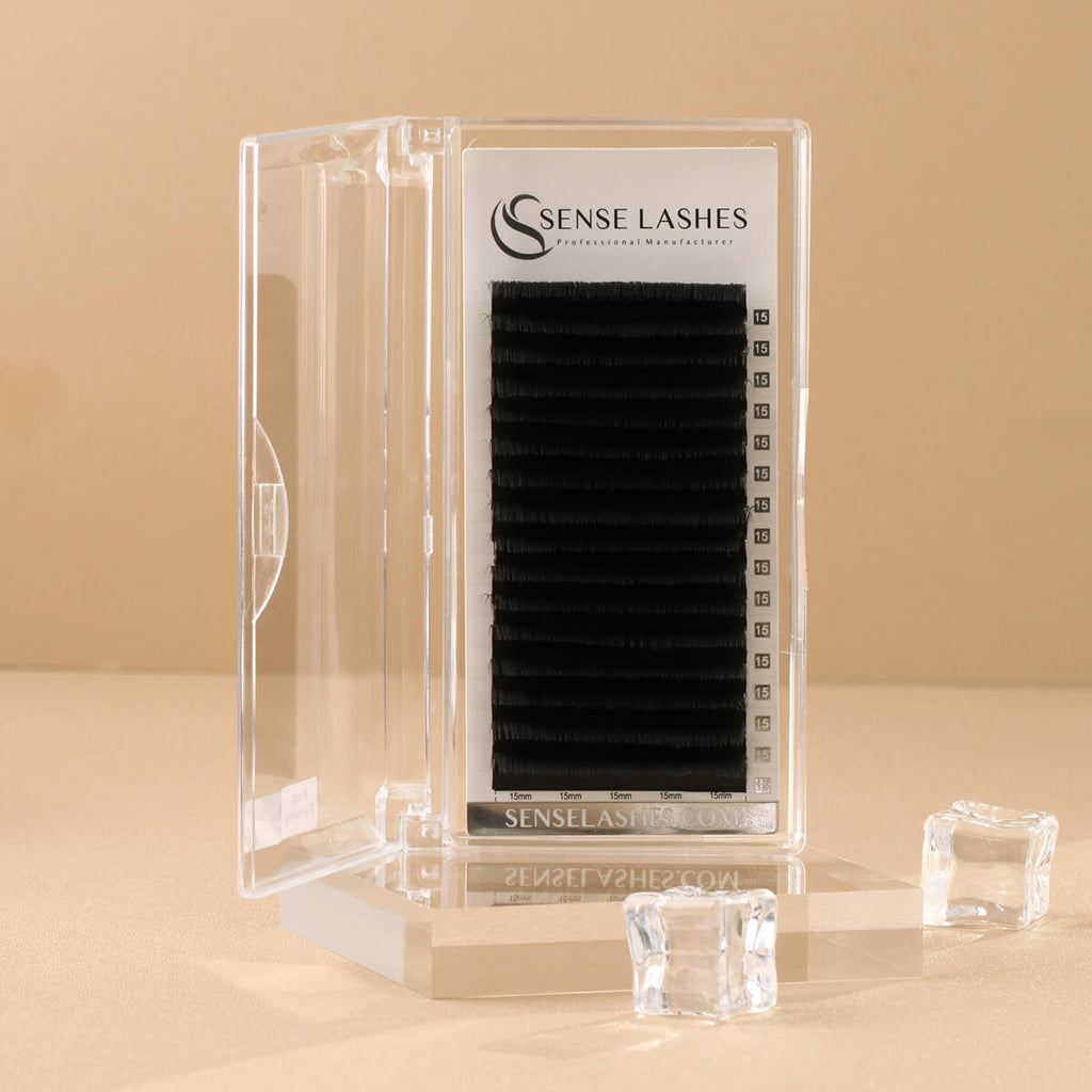SenseLashes professional eyelash extensions in clear case