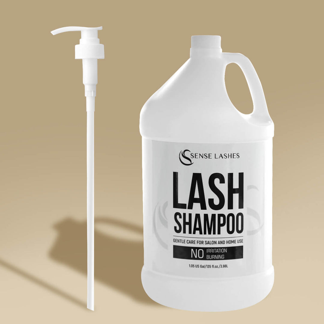SenseLashes Lash Shampoo 1 Gallon. Gentle lash cleanser for extensions, salon & home use, no irritation.