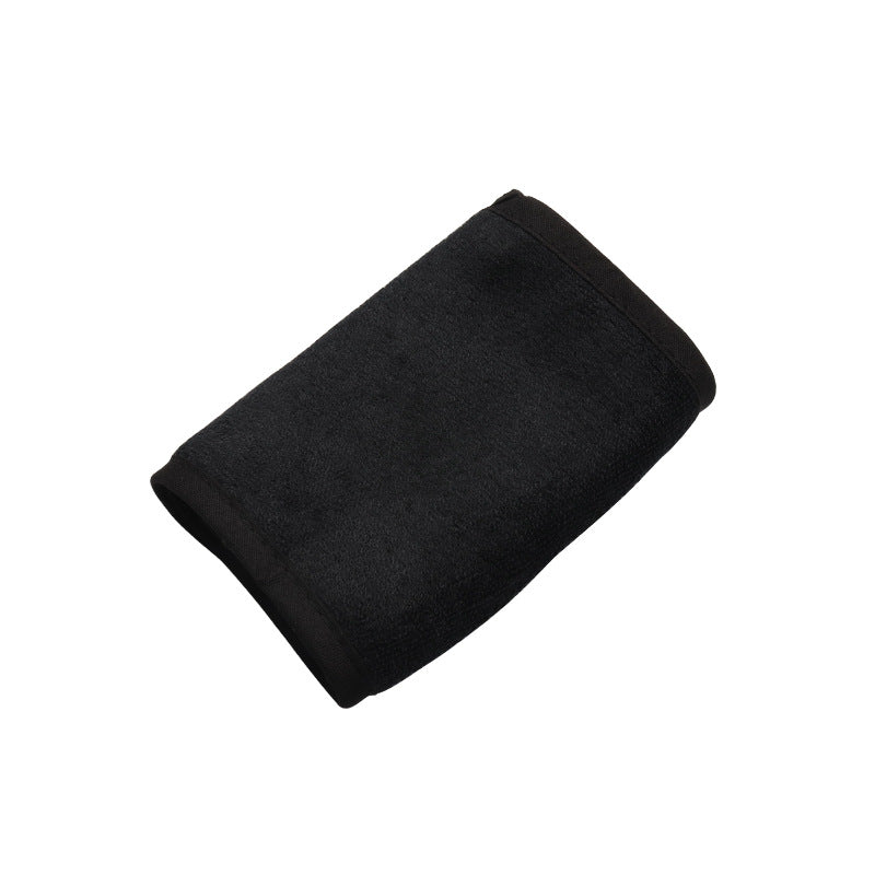 Black toweling cloth adjustable headband, ideal for yoga, makeup, beauty salons and massage parlors.