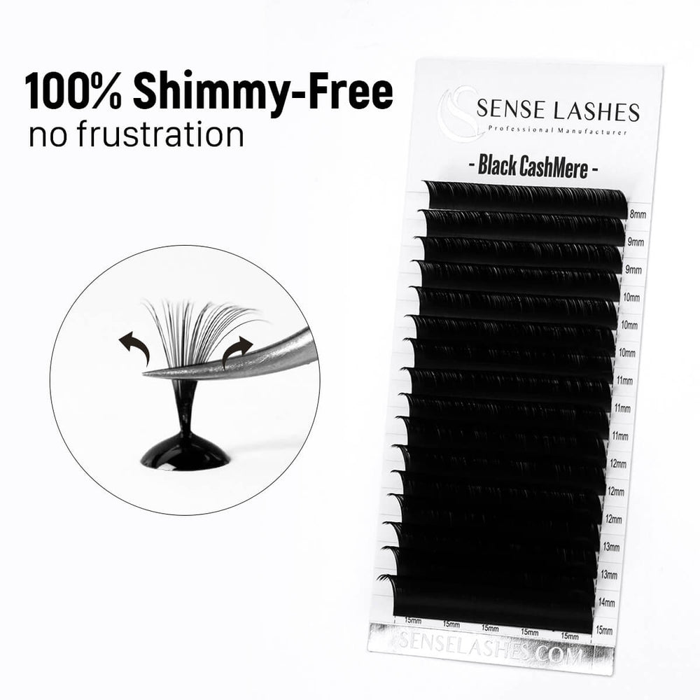 Black Cashmere True Matte Lashes by Sense Lashes, 100% shimmy-free for a frustration-free application.