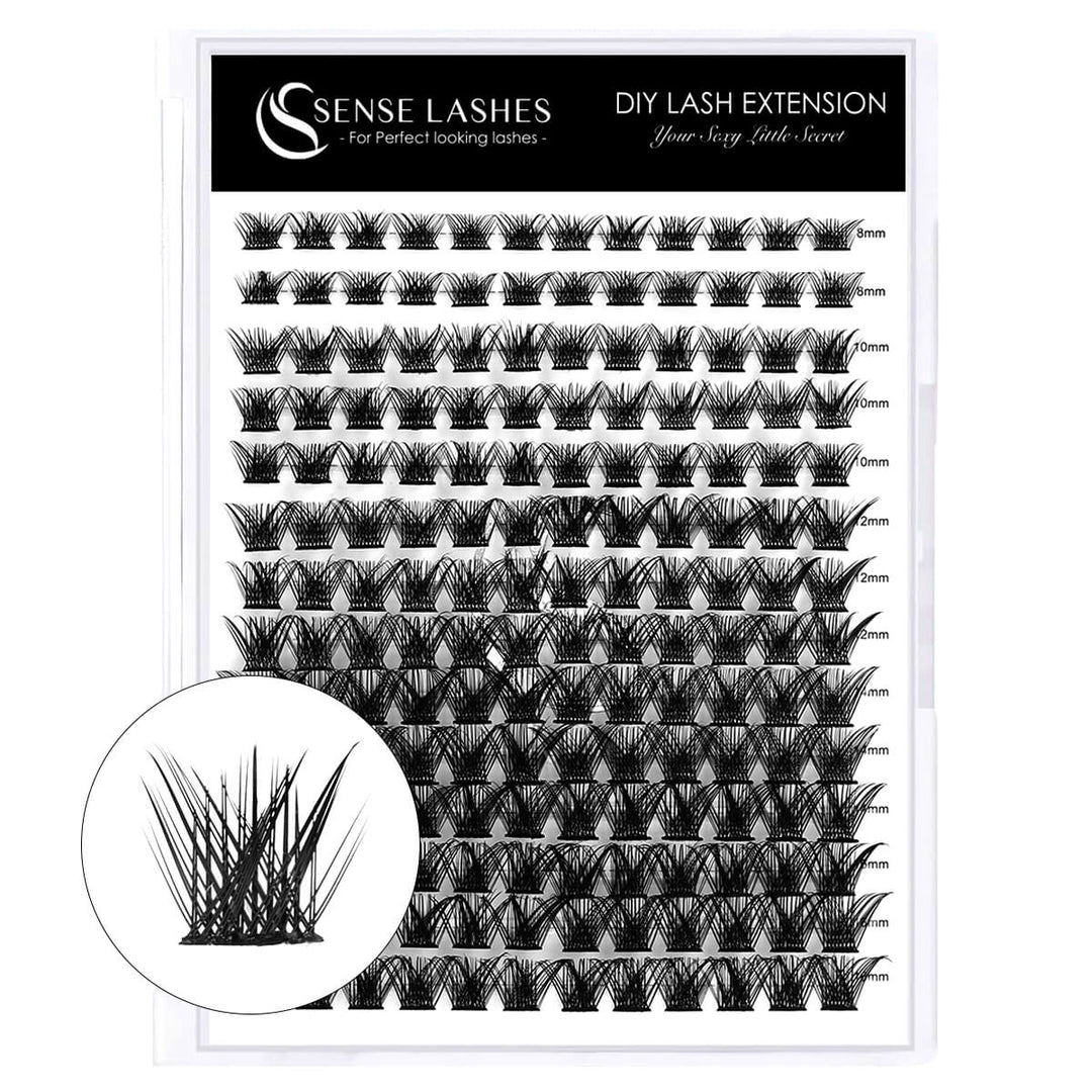 SenseLashes Classic DIY Cluster Lashes: Black individual lashes, various lengths for easy DIY lash extensions.