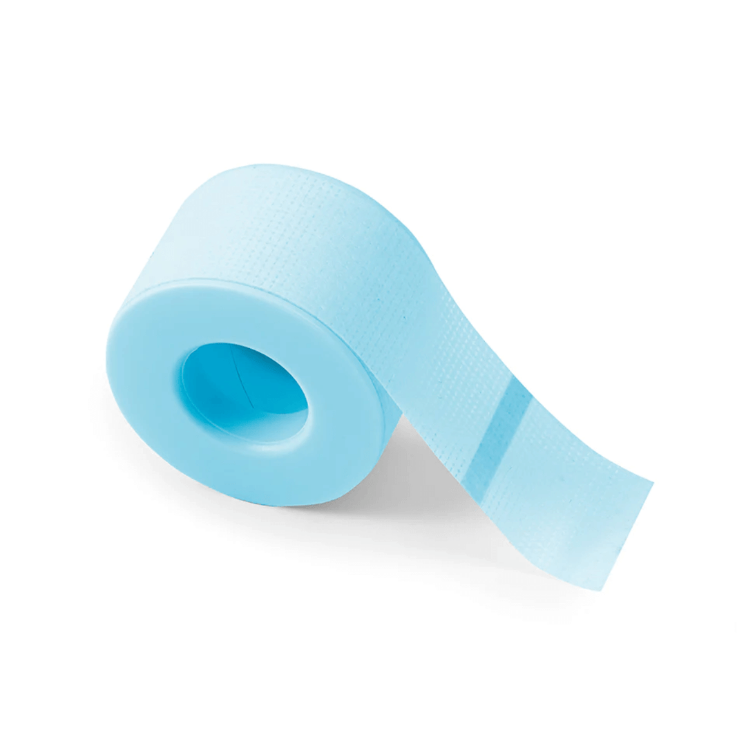 Blue silicon gel tape roll for eyelash extensions. Low-trauma and sensitive skin tape.
