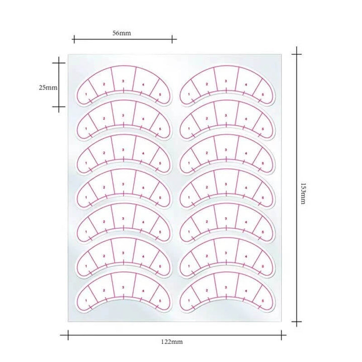 Lash Map 10pcs/Pack - Pre-printed lash mapping stickers for professional eyelash extensions, essential salon supplies.