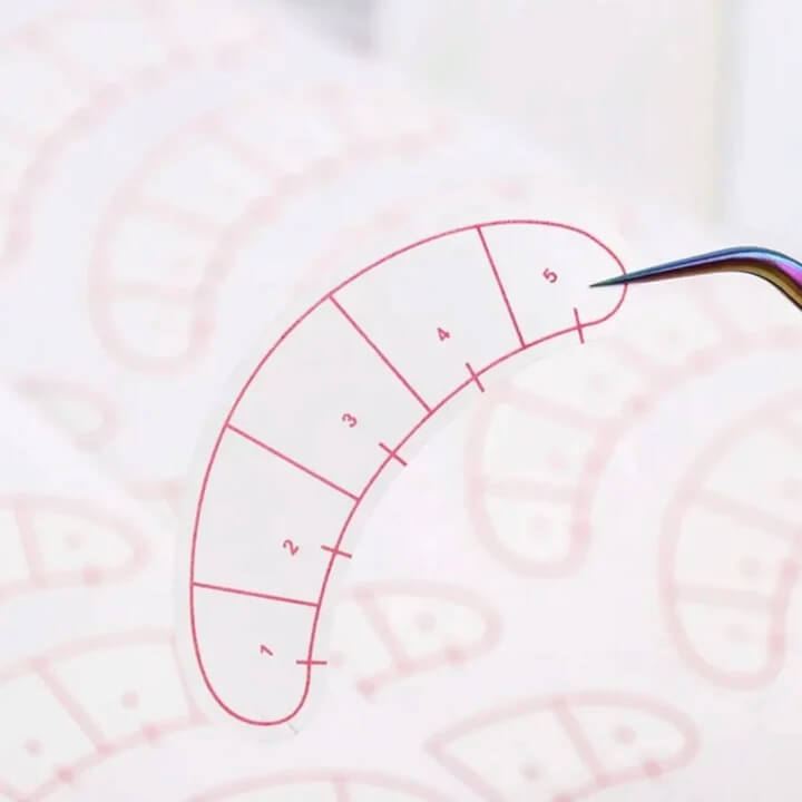 Lash mapping stickers, essential for precise eyelash extensions