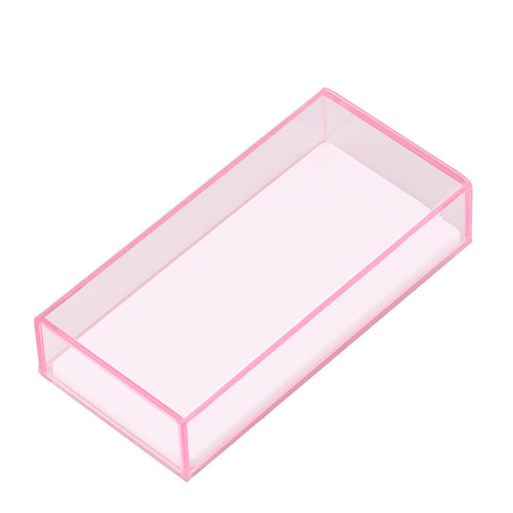 Pink acrylic lash tile with a clear cover, perfect for organizing and displaying lash extension strips.