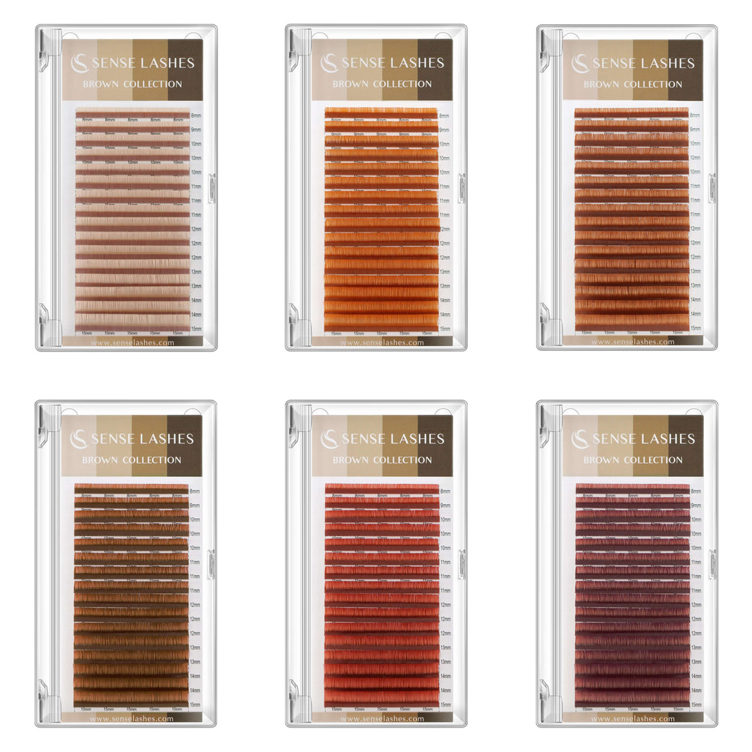 Maillard Collection Matte Brown Eyelash Extensions in Various Shades and Lengths, by SenseLashes