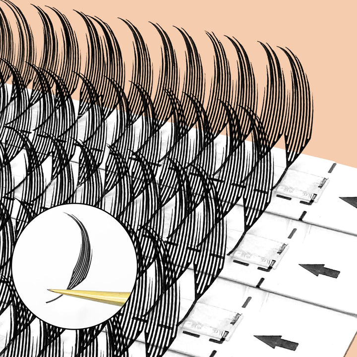 Anime lash extensions, premade fans for manga styles, easy application by SenseLashes