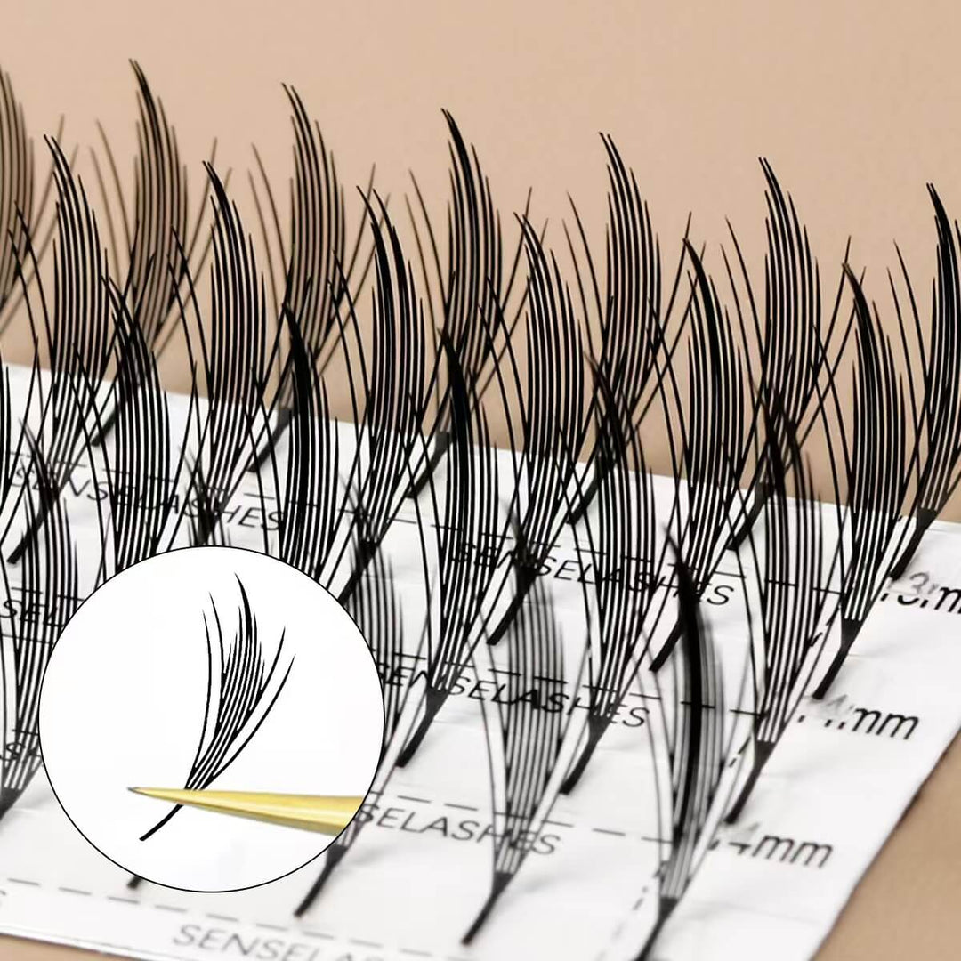 Sense Lashes black premade anime chunk eyelash extensions for bold, spiky volume lash styles