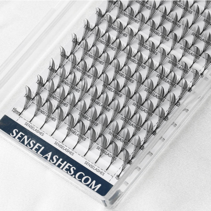 Anime lash extensions by SenseLashes. Pre-made for volume, spiky lash styles.