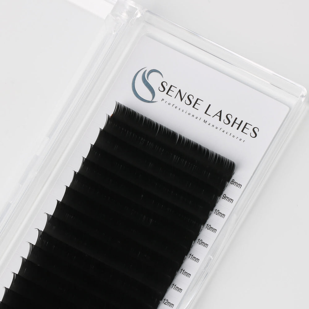 0.15mm Flat Classic Lashes by Sense Lashes, black eyelash extensions for classic sets