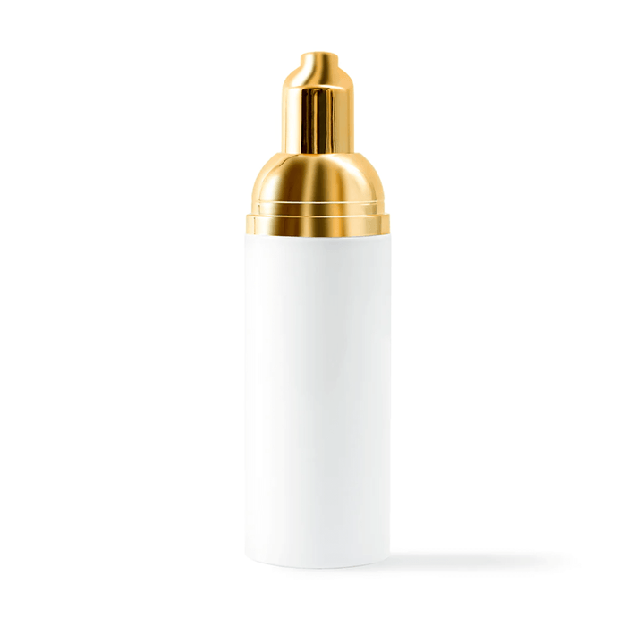 White 60ML Eyelash Extension Cleanser Foam Bottle with Gold Cap, Essential Lash Care Product for Lash Artists