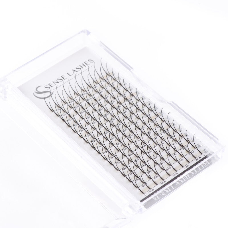 SenseLashes premade spikes eyelash extensions, 0.07mm C/D curl, 15mm, professional lash products
