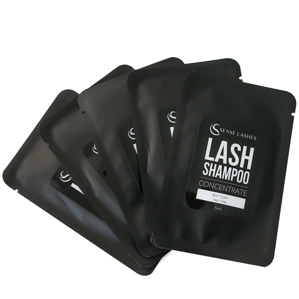SenseLashes Lash Shampoo Concentrate 5ml sachets, for lash extension cleansing, tear-free formula
