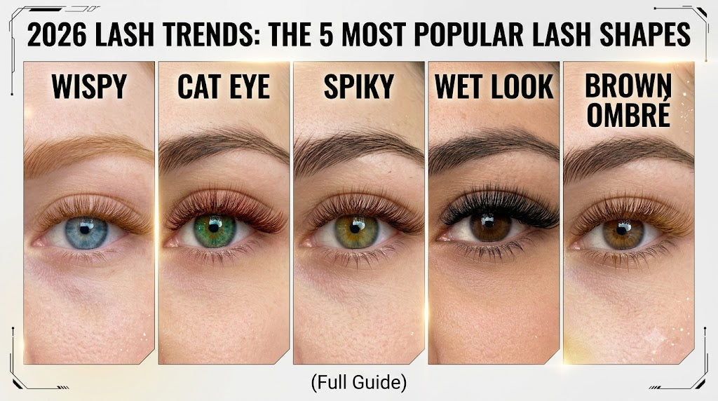 2026 Lash Trends: The 5 Most Popular Lash Shapes – Wispy, Cat Eye, Spiky, Wet Look & Brown Ombré (Full Guide)