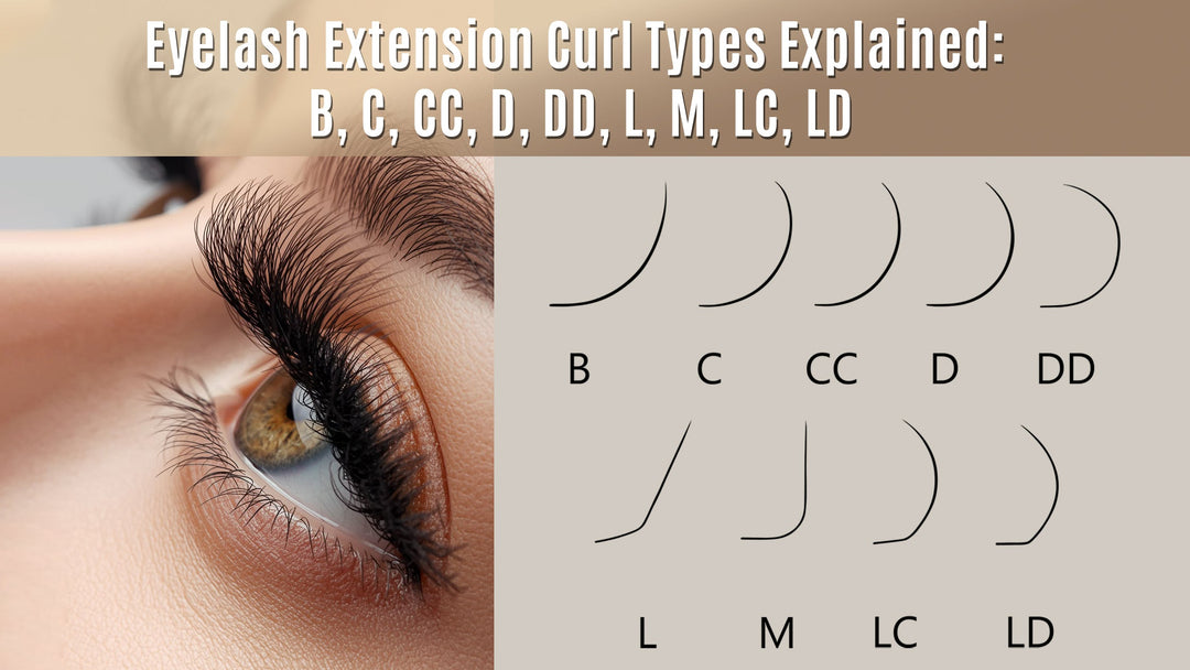 Eyelash Extension Curl Types Explained: B, C, CC, D, DD, L, M, LC, LD
