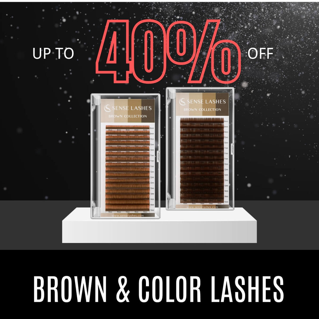 SenseLashes colored eyelash extensions in various styles and colors