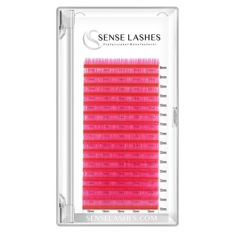 SENSELASHES Satiny Pink Lashes 0.05mm - Professional Eyelash Extensions 