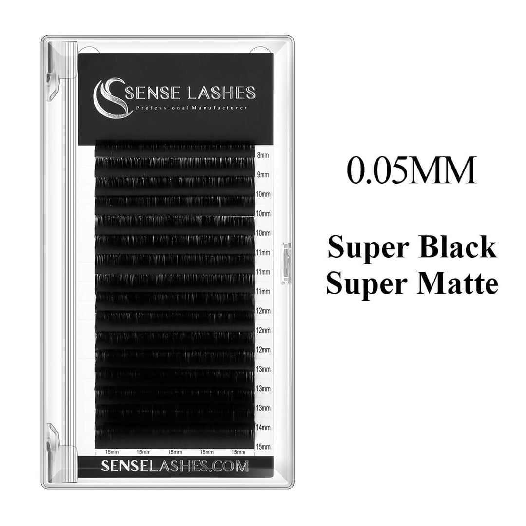 0.05mm Royal Sable Mega Volume Eyelash Extensions - Super Black Super Matte
