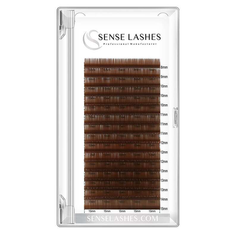 0.07mm Deep Brown Eyelash Extensions by SENSELASHES 