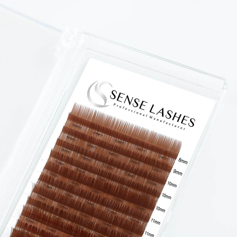 SENSELASHES 0.07mm Light Brown Eyelash Extensions in Case 