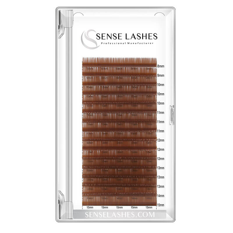 0.07MM Light Brown Volume Eyelash Extensions by SENSELASHES 