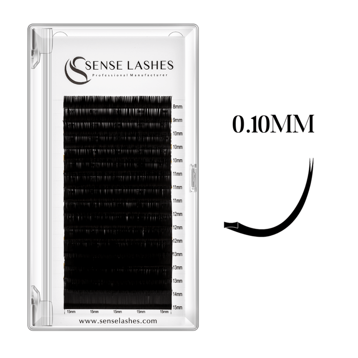 0.10MM Ellipse Flat Classic Eyelash Extensions - SENSELASHES