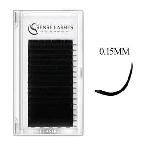0.15mm black ellipse flat classic eyelash extensions tray, D curl