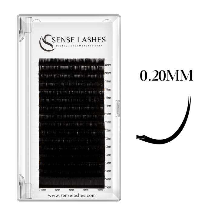 0.20MM Ellipse Flat Classic Eyelash Extensions by SENSELASHES 