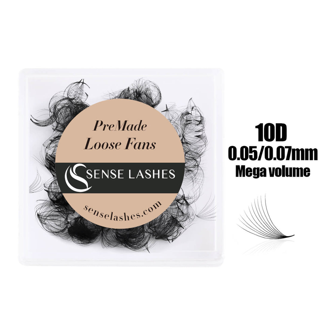 10D Premade Loose Fans by SENSELASHES - Mega Volume Eyelash Extensions 