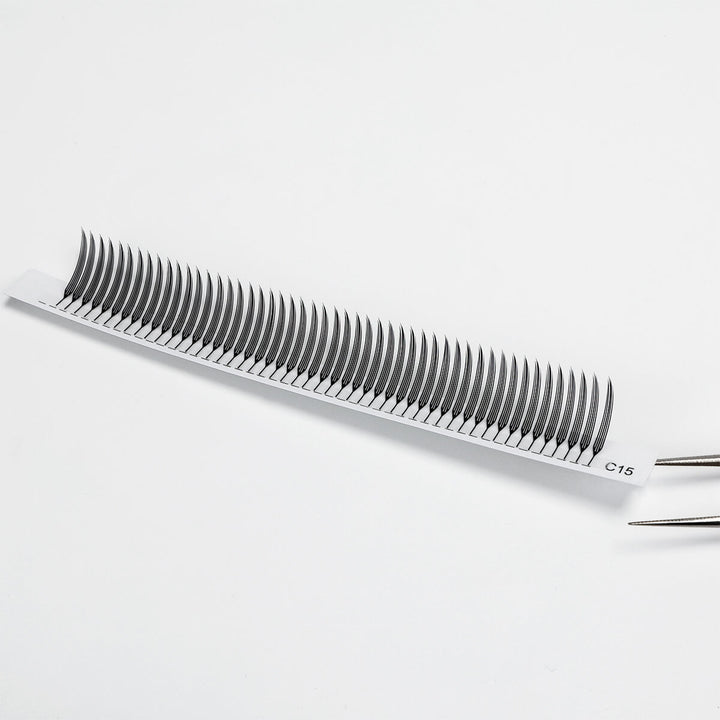 Sharp, wispy Anime Needle Spike eyelash extensions on strip, C15