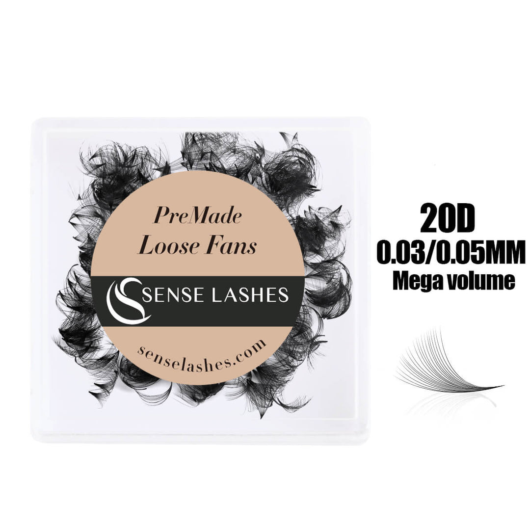 20D Handmade Loose Premade Fans by SENSE LASHES 