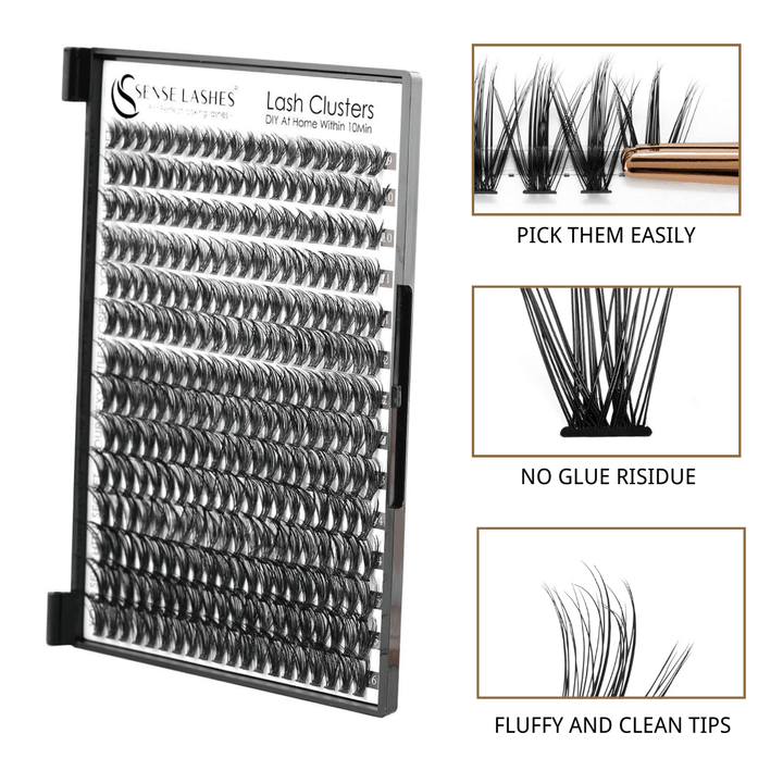 SENSELASHES 40D Lash Clusters - DIY lashes at home, easy to apply 