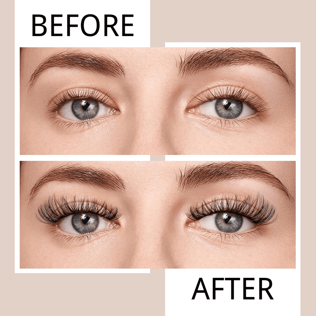 40D Lash Clusters - Dramatic lash extension effect, before and after 