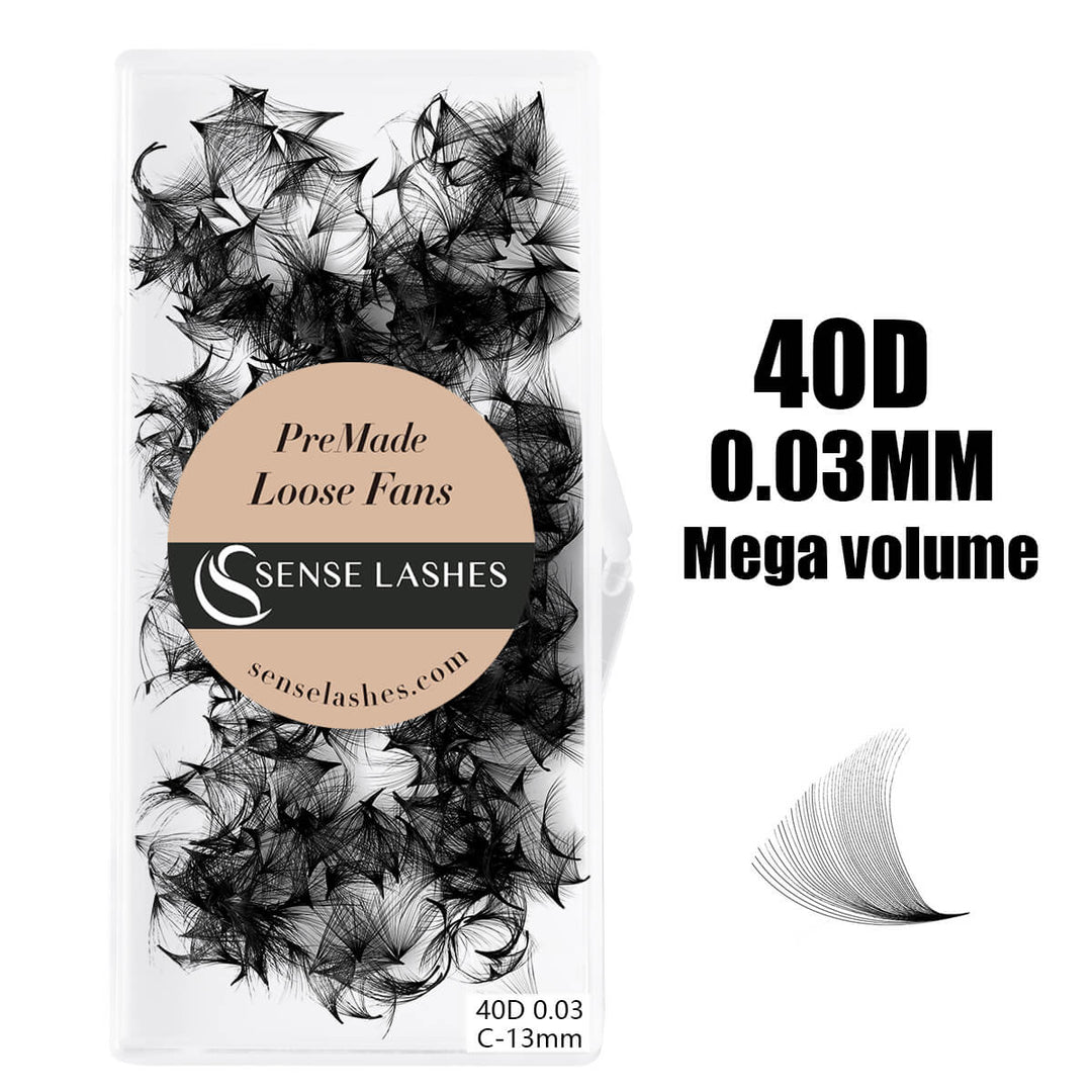 40D Loose Premade Volume Fans, 0.03MM