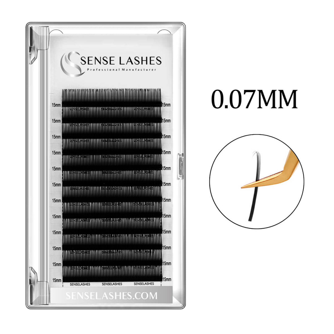 0.07mm 5D Camellia Wispy Eyelash Extensions by SENSELASHES 