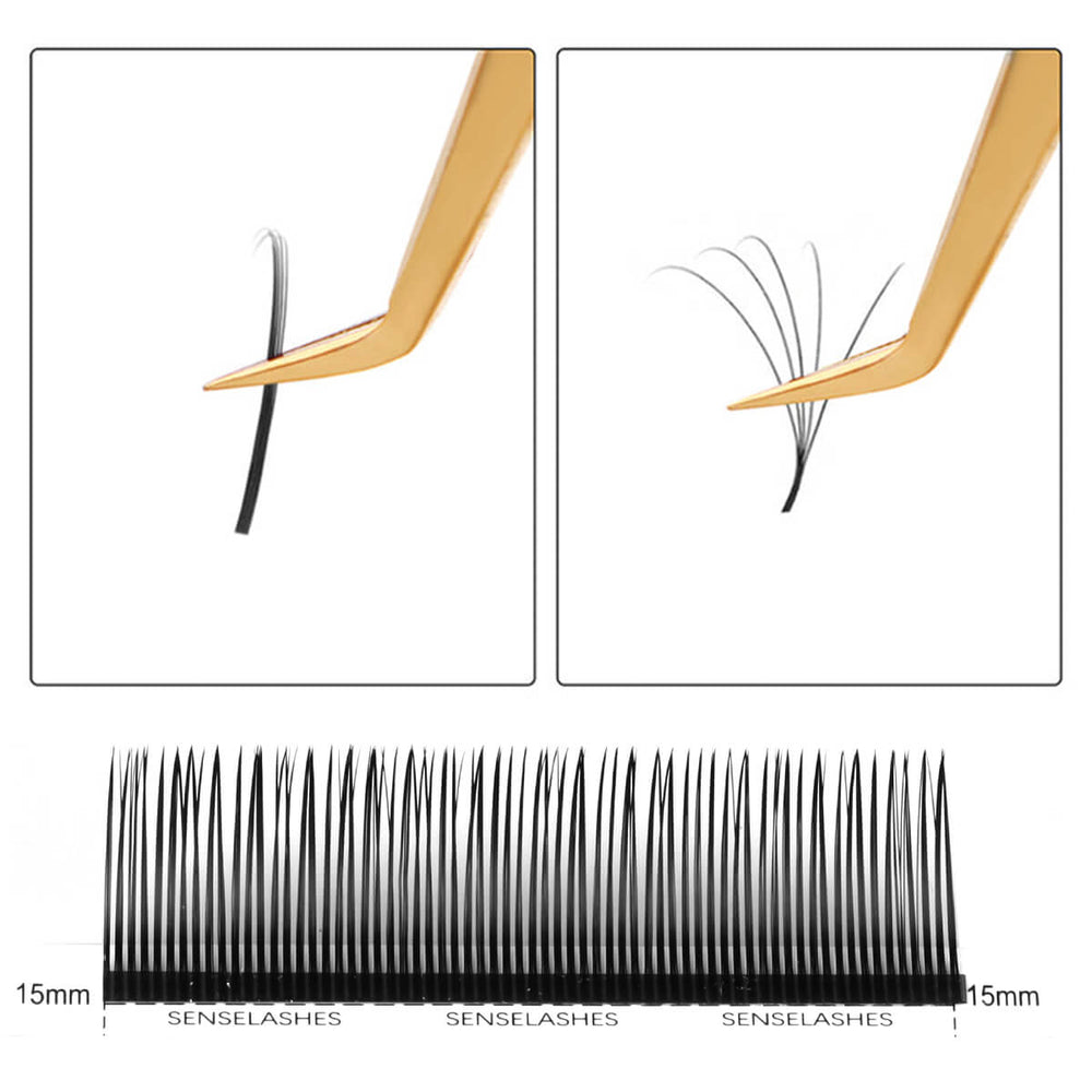 Eyelash extensions with tweezer demonstration, SENSELASHES products 
