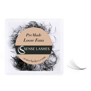 5D handmade loose premade volume fans with pointy base, black lash tray