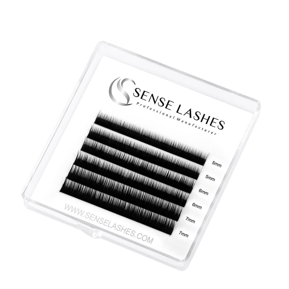 SENSELASHES Individual Bottom Lash Extensions in Case - B Curl 