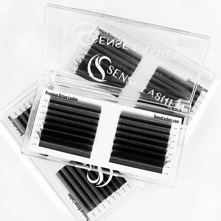 Kitten Lashes by SenseLashes: Soft, wispy fans for a lifted cat-eye effect. Vegan & easy to apply.