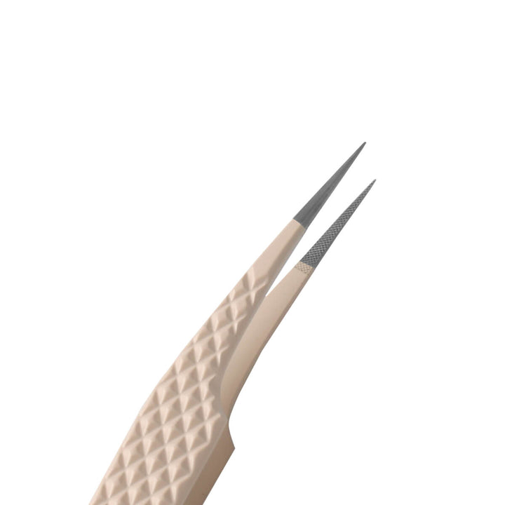Pince à épiler en fibre couleur nude Insolation pour extension de cils