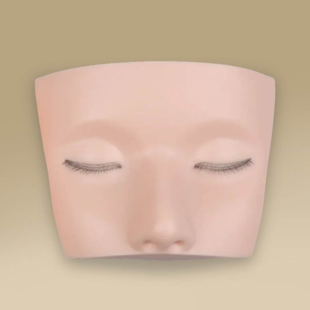Mannequin head with lashes, perfect for practicing eyelash extensions.