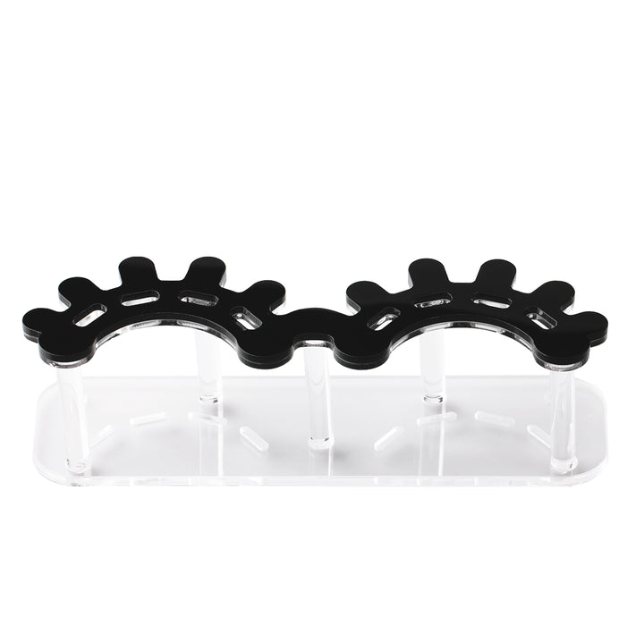 Black acrylic eyelash tweezer display holder for lash artists