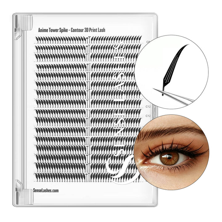 Anime Fox Spike Contour Laser Print eyelash extensions case, lash, and eye.