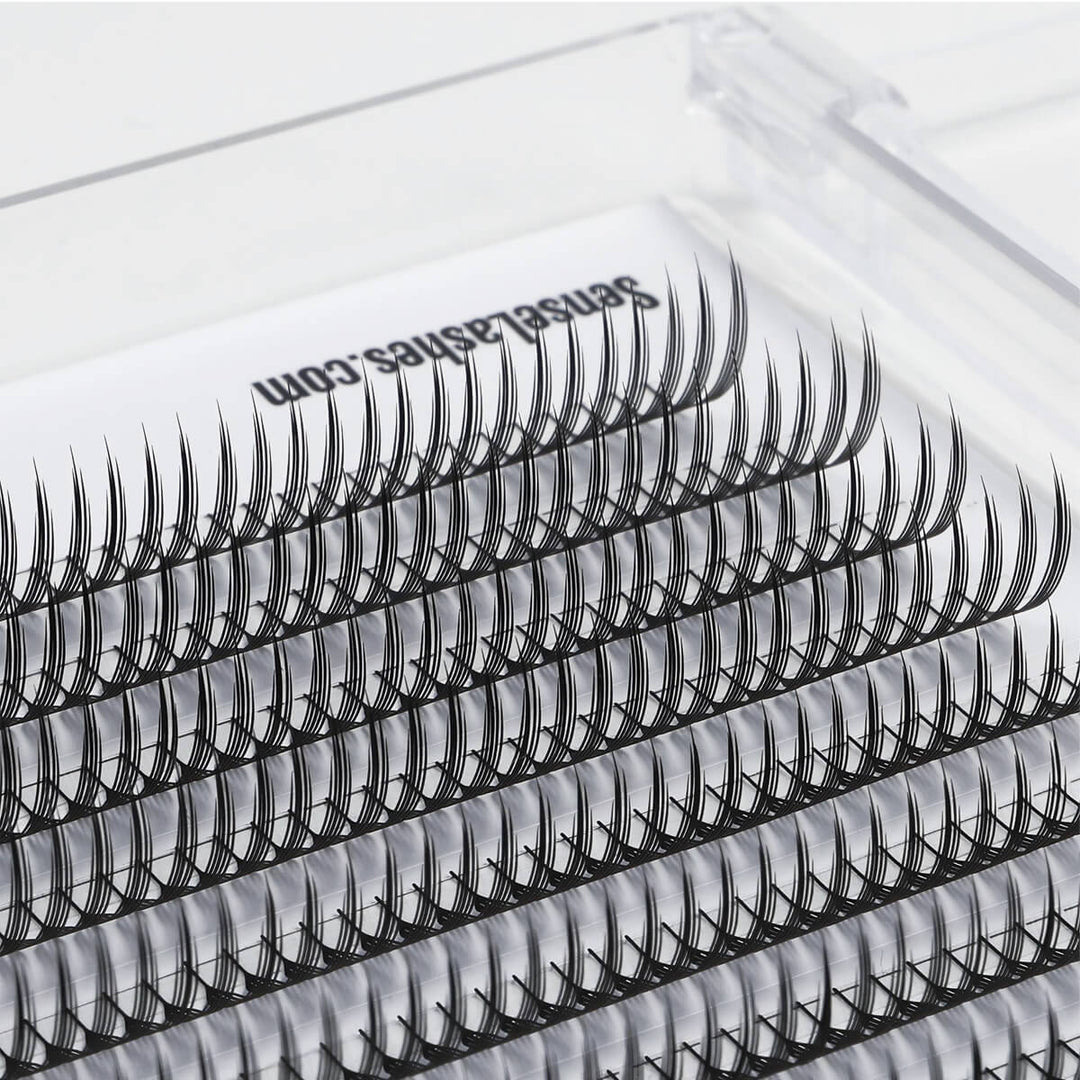 Black anime needle spike lash extensions, ultra-slim for sharp definition & textured styles.