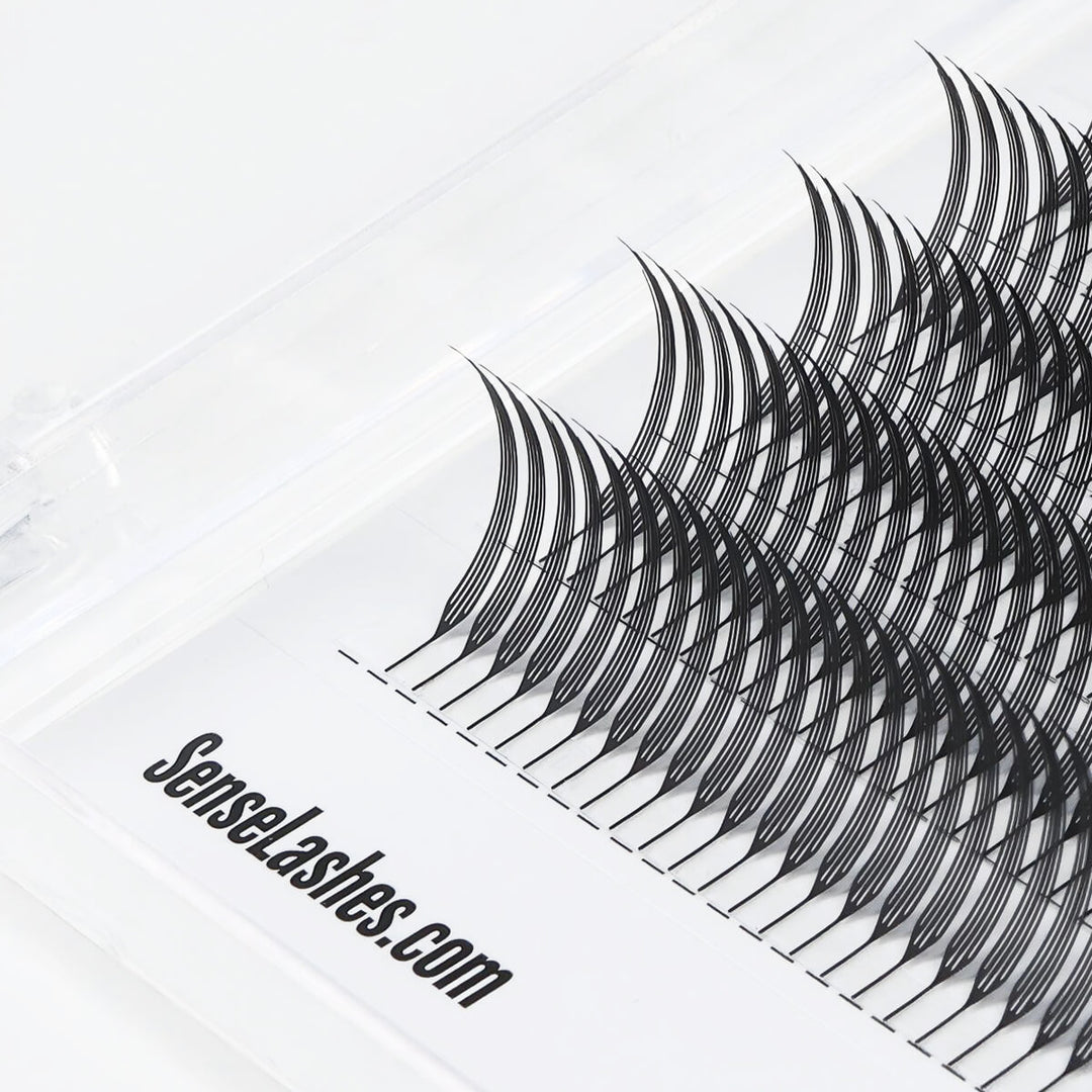 Black anime needle spike wispy lash extensions by SenseLashes