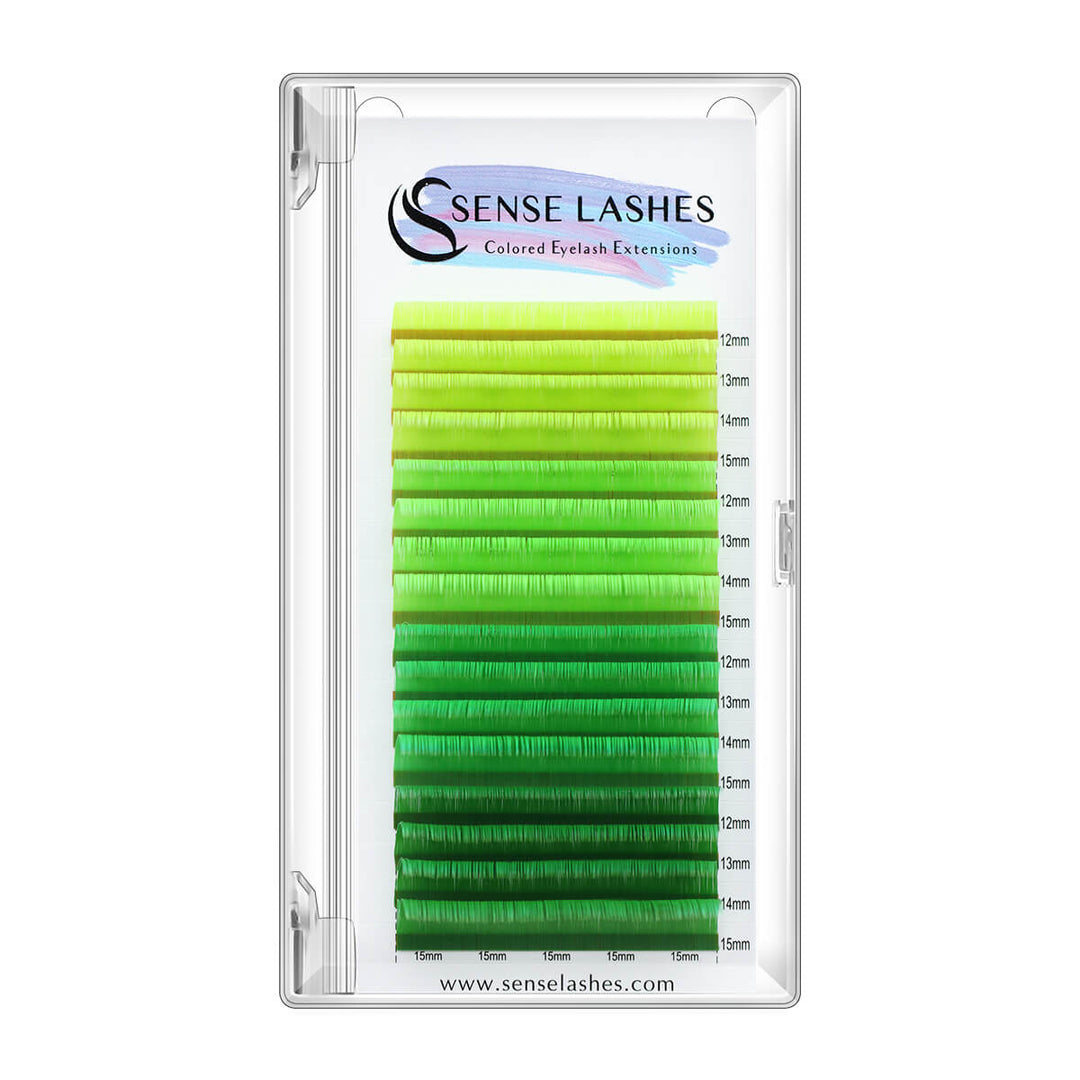 SENSELASHES Art Series Forest Fantasy Lashes, Green Color Eyelash Extensions