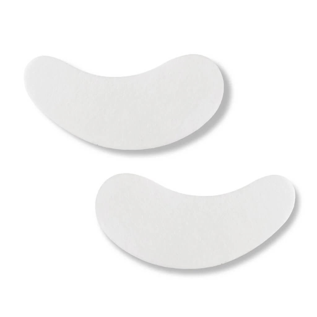 bio-gel-eye-patches for eyelash extensions, white, curved design, peelable layer, eye treatment supplies