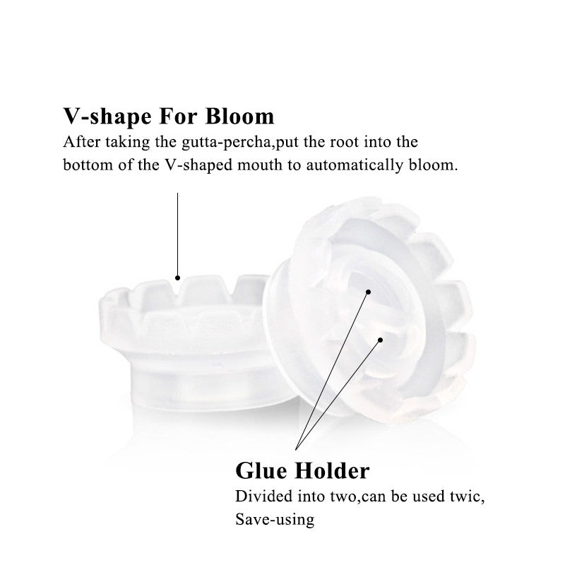 Blooming glue cup for lash extensions, V-shape design for easy volume fan application, disposable glue holder.