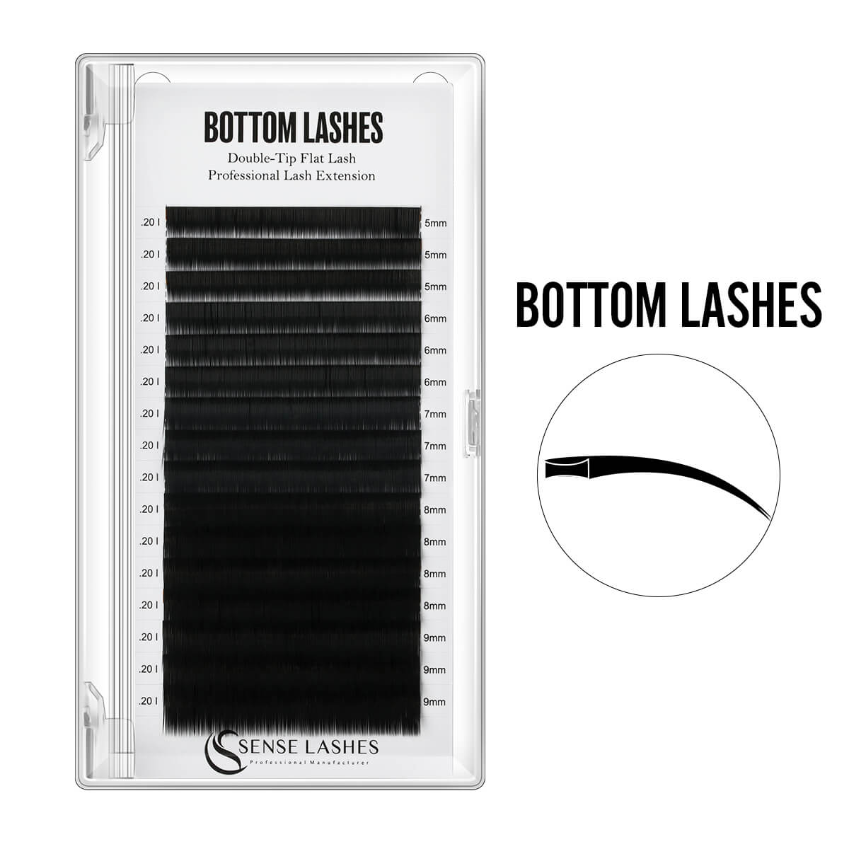 Bottom Lash Extensions 16 Rows | I-Curl Faux Mink – SENSELASHES